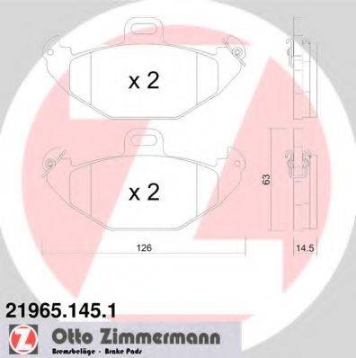 ZIMMERMANN 219651451 Комплект тормозных колодок, дисковый тормоз