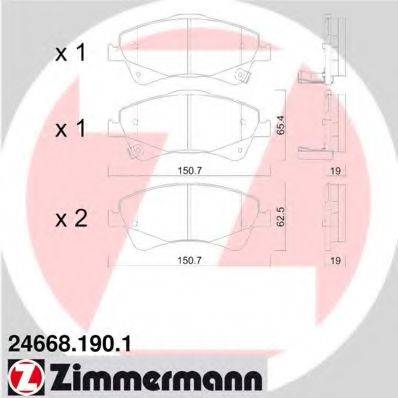 ZIMMERMANN 246681901 Комплект тормозных колодок, дисковый тормоз