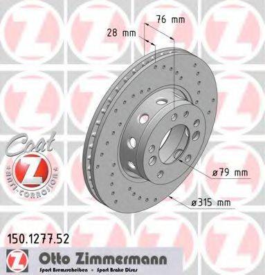 ZIMMERMANN 150127752 Тормозной диск
