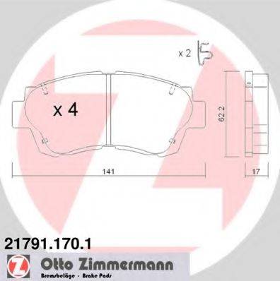 ZIMMERMANN 217911701 Комплект тормозных колодок, дисковый тормоз