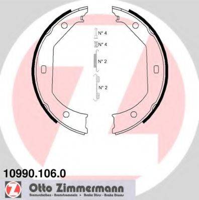 ZIMMERMANN 109901060 Комплект тормозных колодок, стояночная тормозная система