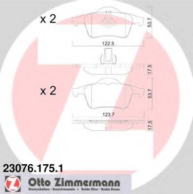 ZIMMERMANN 230761751 Комплект тормозных колодок, дисковый тормоз