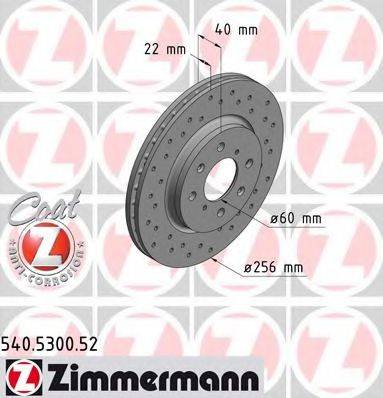 ZIMMERMANN 540530052 Тормозной диск