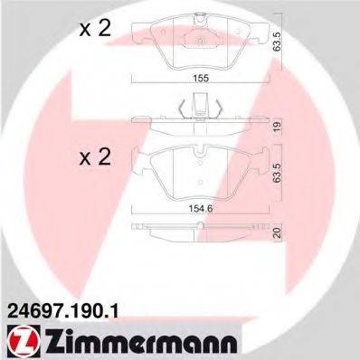 ZIMMERMANN 246971901 Комплект тормозных колодок, дисковый тормоз
