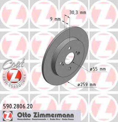 ZIMMERMANN 590280620 Тормозной диск