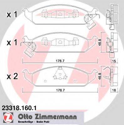 ZIMMERMANN 233181601 Комплект тормозных колодок, дисковый тормоз