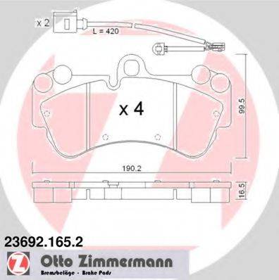 ZIMMERMANN 236921652 Комплект тормозных колодок, дисковый тормоз