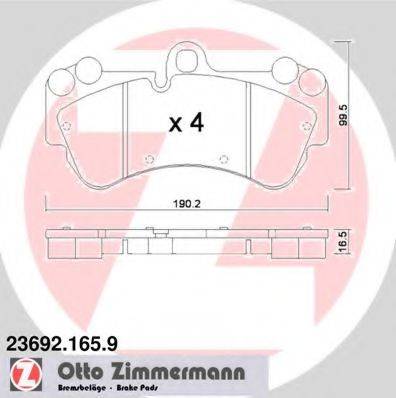 ZIMMERMANN 236921659 Комплект тормозных колодок, дисковый тормоз