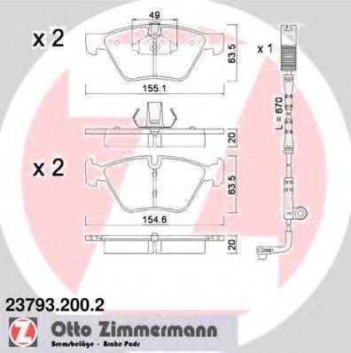 ZIMMERMANN 237932002 Комплект тормозных колодок, дисковый тормоз