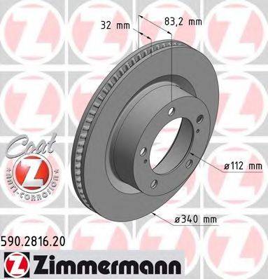 ZIMMERMANN 590281620 Тормозной диск