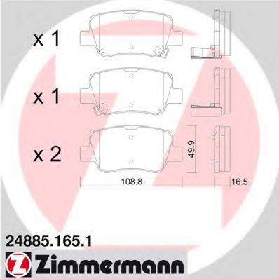 ZIMMERMANN 248851651 Комплект тормозных колодок, дисковый тормоз