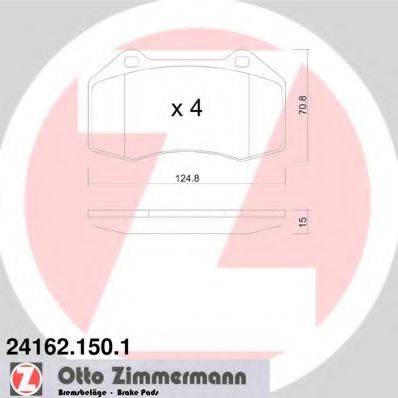 ZIMMERMANN 241621501 Комплект тормозных колодок, дисковый тормоз