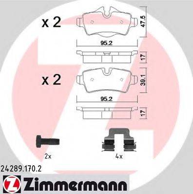 ZIMMERMANN 242891702 Комплект тормозных колодок, дисковый тормоз