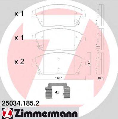 ZIMMERMANN 250341852 Комплект тормозных колодок, дисковый тормоз