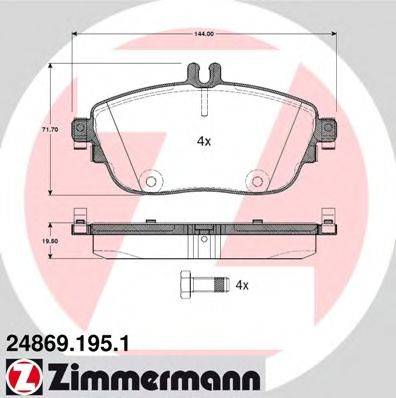 ZIMMERMANN 248691951 Комплект тормозных колодок, дисковый тормоз