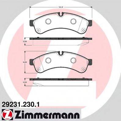 ZIMMERMANN 292312301 Комплект тормозных колодок, дисковый тормоз