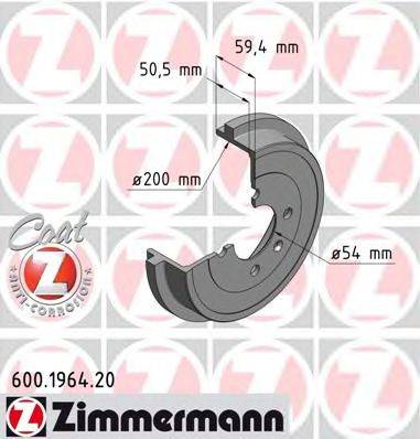 ZIMMERMANN 600196420 Тормозной барабан