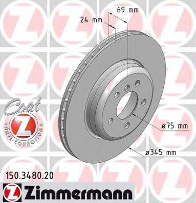 ZIMMERMANN 150348020 Тормозной диск