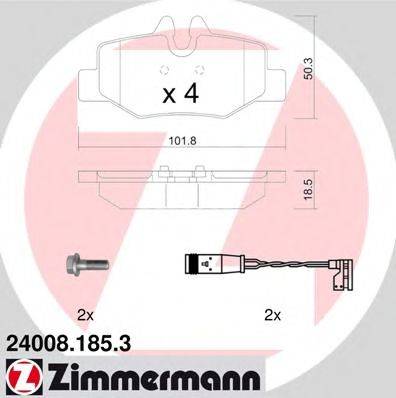 ZIMMERMANN 240081853 Комплект тормозных колодок, дисковый тормоз