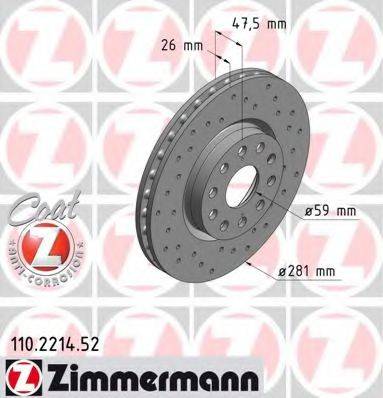 ZIMMERMANN 110221452 Тормозной диск