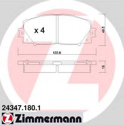 ZIMMERMANN 243471801 Комплект тормозных колодок, дисковый тормоз