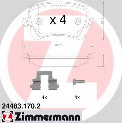 ZIMMERMANN 244831702 Комплект тормозных колодок, дисковый тормоз