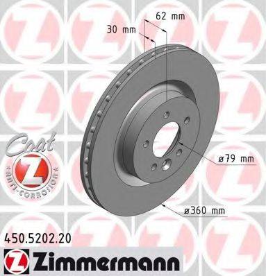 ZIMMERMANN 450520220 Тормозной диск