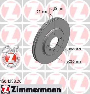 ZIMMERMANN 150125820 Тормозной диск