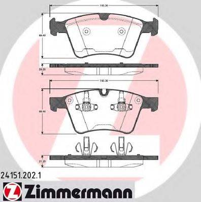 ZIMMERMANN 241512021 Комплект тормозных колодок, дисковый тормоз