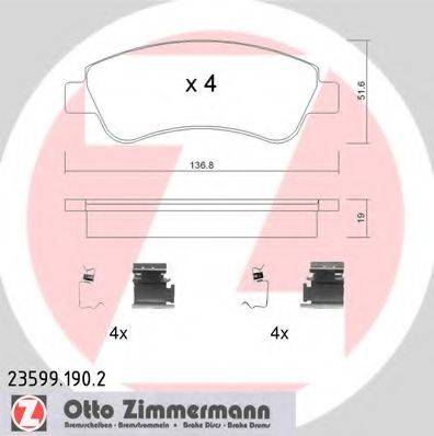 ZIMMERMANN 235991902 Комплект тормозных колодок, дисковый тормоз