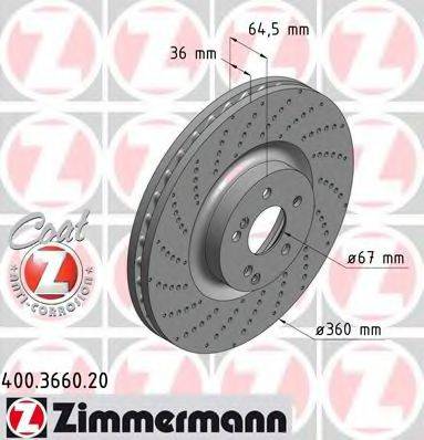 ZIMMERMANN 400366020 Тормозной диск