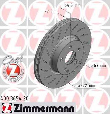 ZIMMERMANN 400365420 Тормозной диск