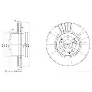 DELPHI BG2737 Тормозной диск