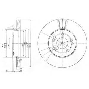 DELPHI BG2345 Тормозной диск