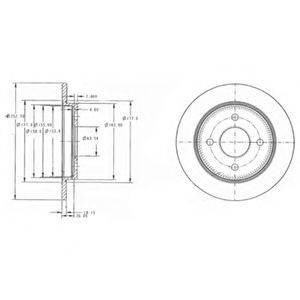 DELPHI BG3054 Тормозной диск