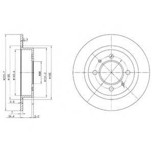 DELPHI BG3126 Тормозной диск