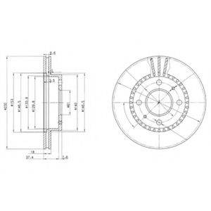 DELPHI BG3206 Тормозной диск