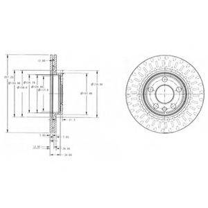 DELPHI BG3222 Тормозной диск