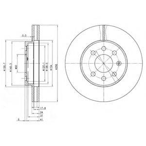 DELPHI BG3334 Тормозной диск
