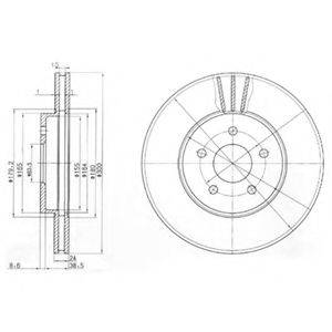 DELPHI BG3537 Тормозной диск