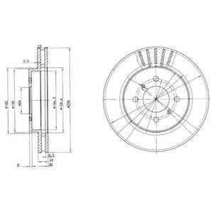 DELPHI BG3612 Тормозной диск