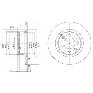 DELPHI BG3621 Тормозной диск