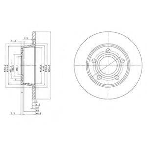 DELPHI BG3672 Тормозной диск