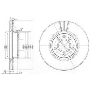 DELPHI BG3696 Тормозной диск