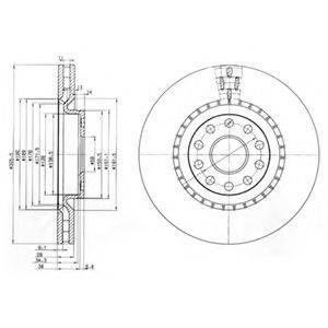 DELPHI BG3723 Тормозной диск