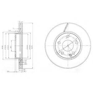 DELPHI BG3845 Тормозной диск