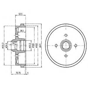 DELPHI BF96 Тормозной барабан