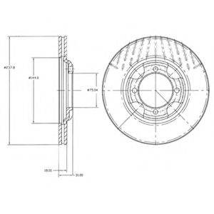 DELPHI BG2414 Тормозной диск