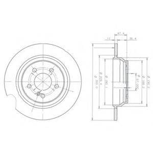 DELPHI BG3725 Тормозной диск