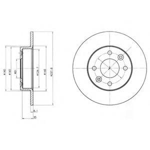 DELPHI BG2258 Тормозной диск